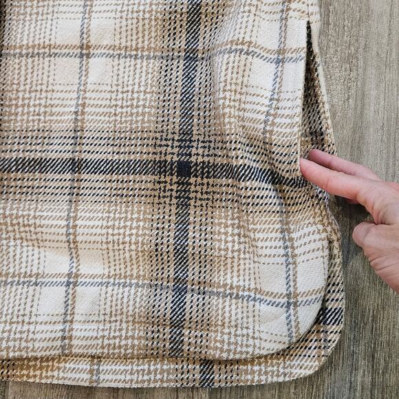 Madewell Flannel Button-Up Shirt-Jacket Womens Size L Do Well Eco Shacket NEW - Picture 8 of 14